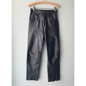 J. Parlo / Palo | Vintage 80s Black Genuine Leather Pants